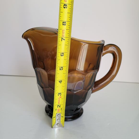 Vintage Viking Glass Pitcher Chestnut Georgian Honeycomb Ice Lip Mid Century - Picture 8 of 11